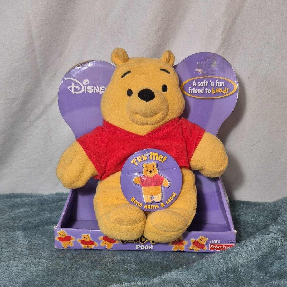 Vintage Disney Winnie the Pooh Plush - Yellow and Red